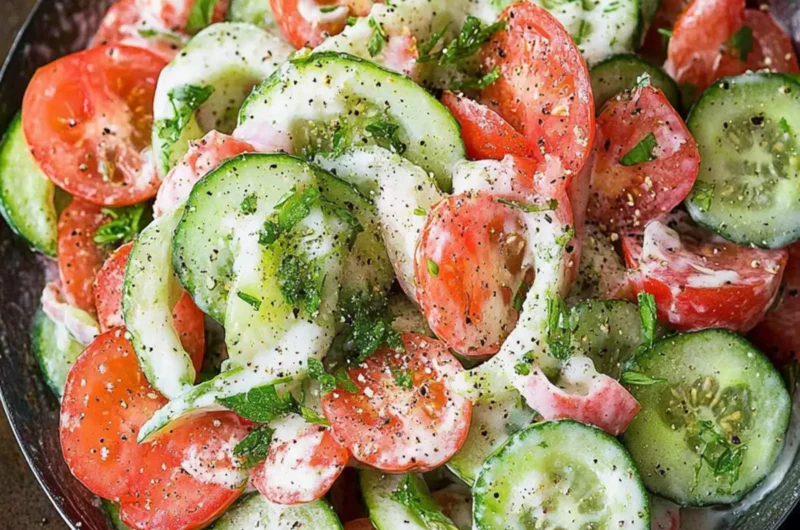 Creamy Cucumber Tomato Salad
