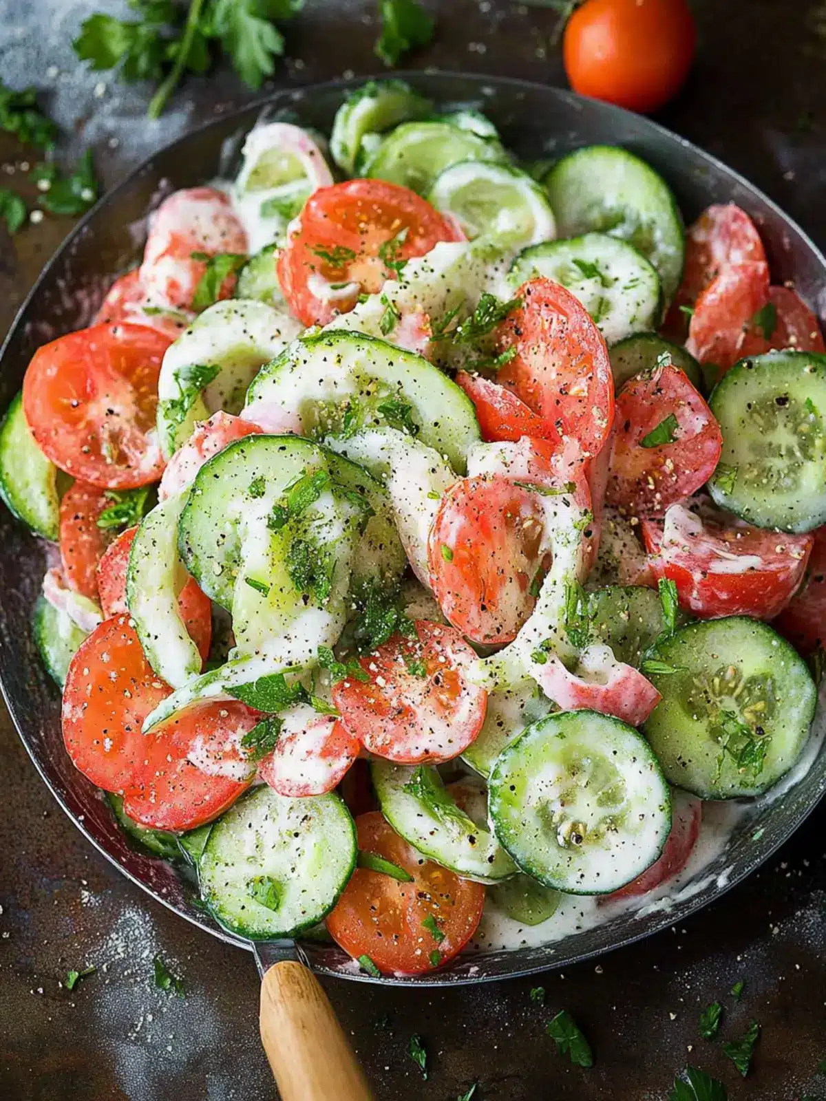 Deliciously Creamy Cucumber Tomato Salad You'll Crave Daily 5 Creamy Cucumber Tomato Salad