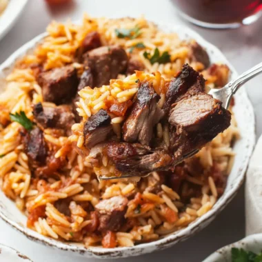 Greek Giouvetsi (Baked Lamb with Orzo)