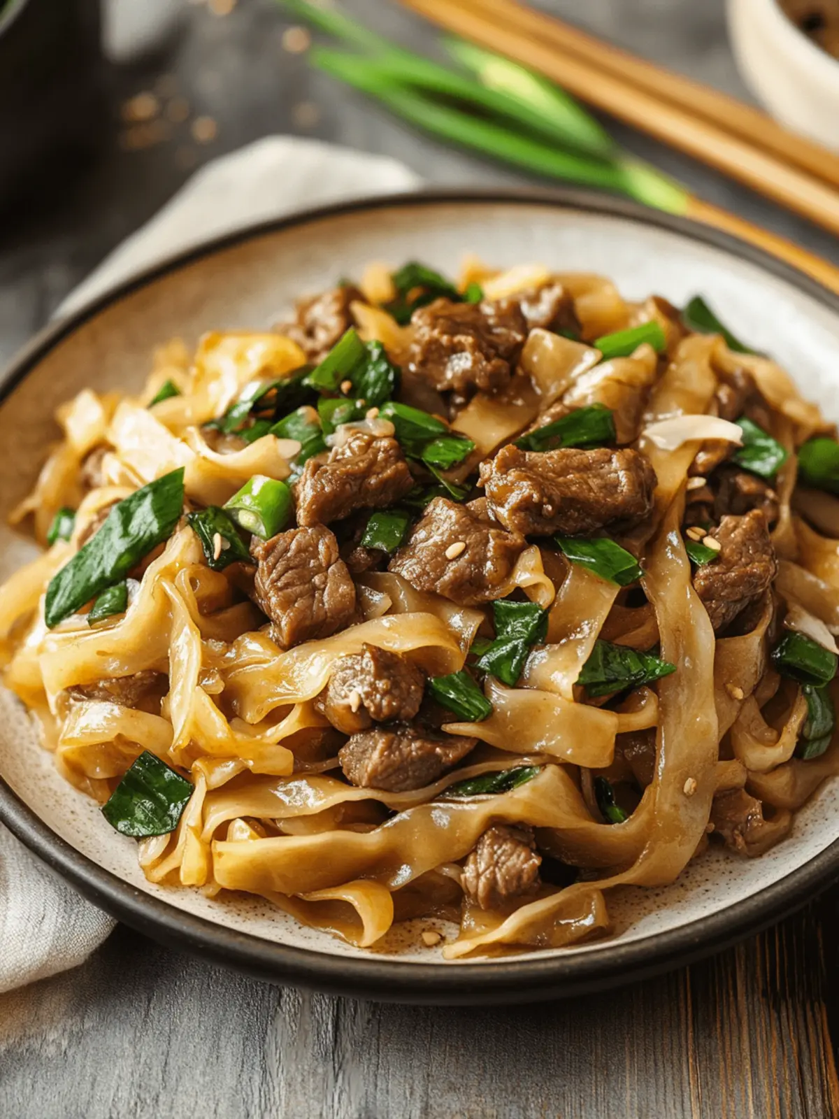 Chinese Beef Chow Fun (Stir-Fried Rice Noodles with Beef)