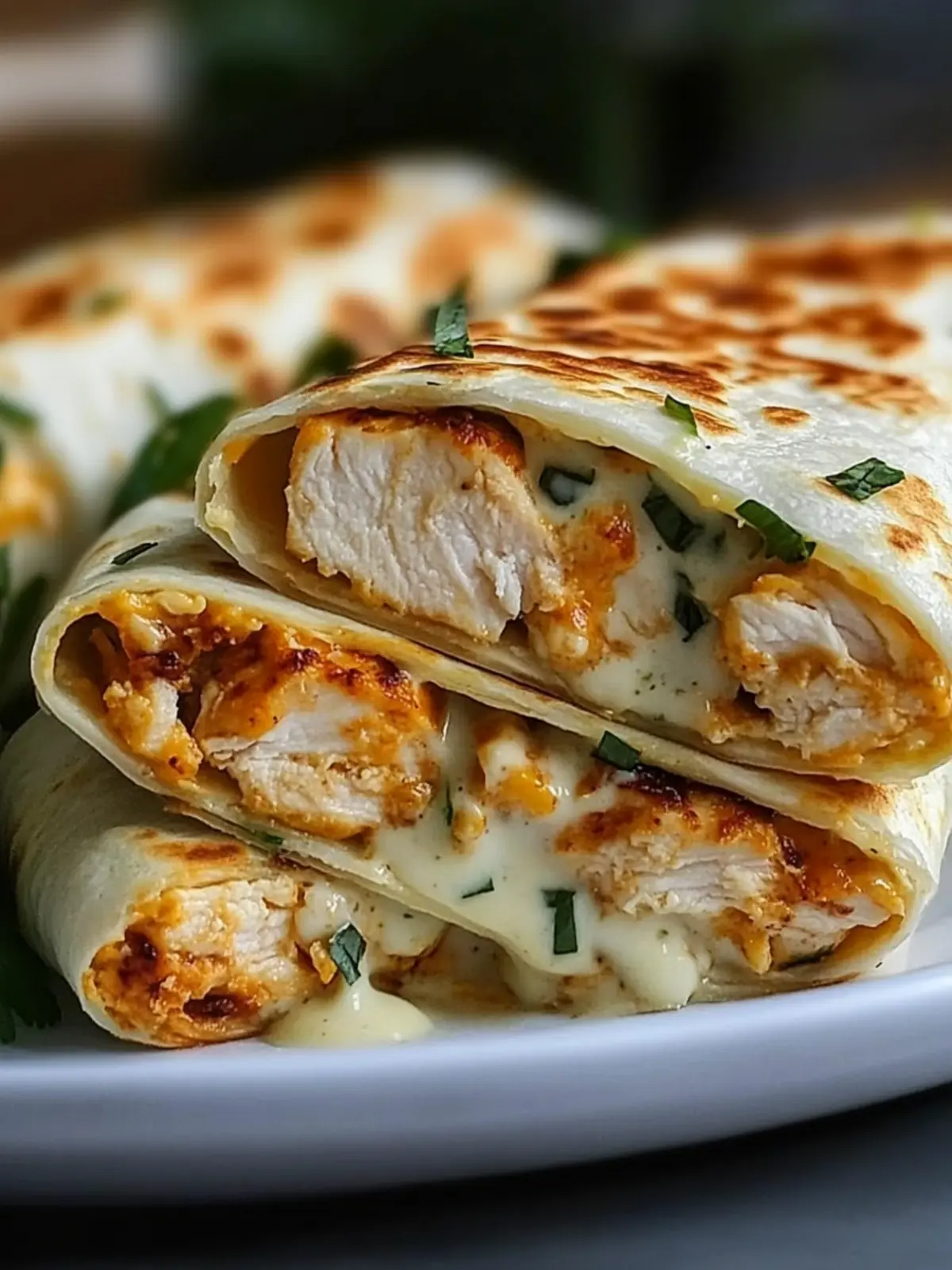 Low Carb Cheesy Garlic Chicken Wraps