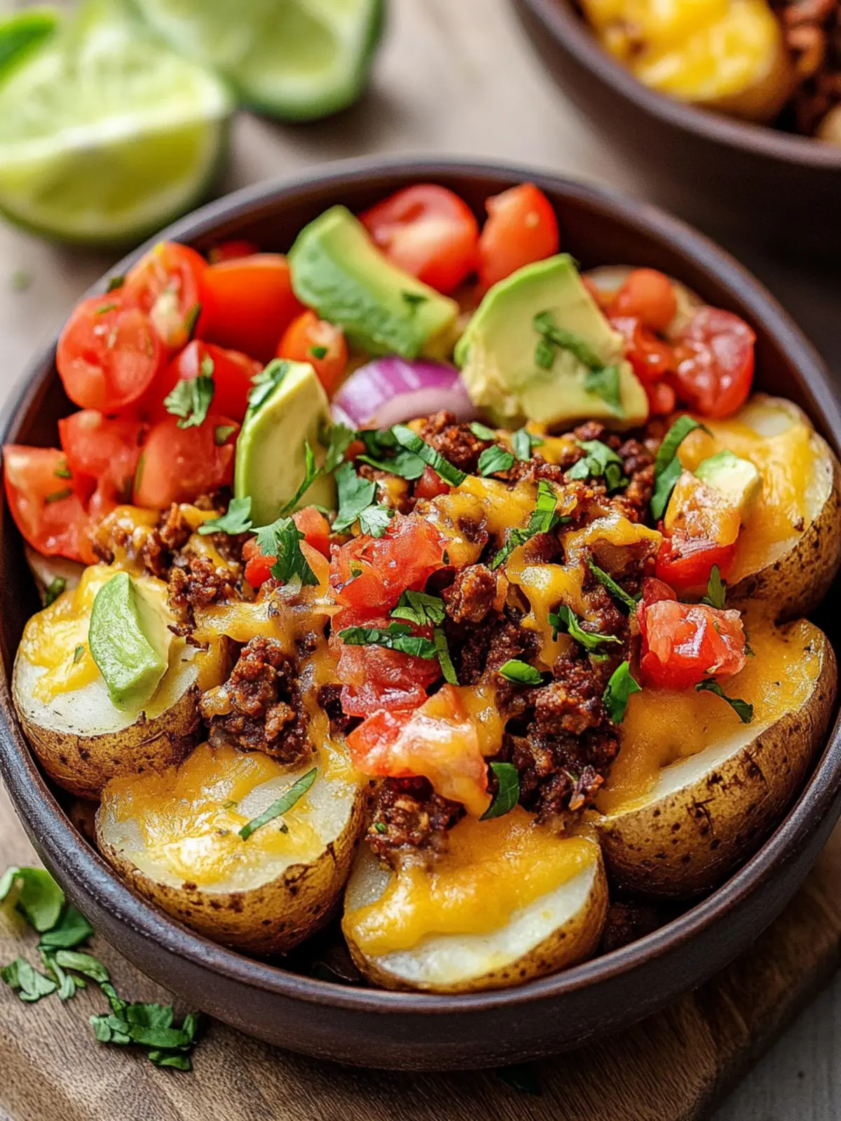 Loaded Fiesta Potato Bowls: Crispy & Cheesy Dinner Bliss 2 Loaded Fiesta Potato Bowls: Crispy & Cheesy Dinner Fun