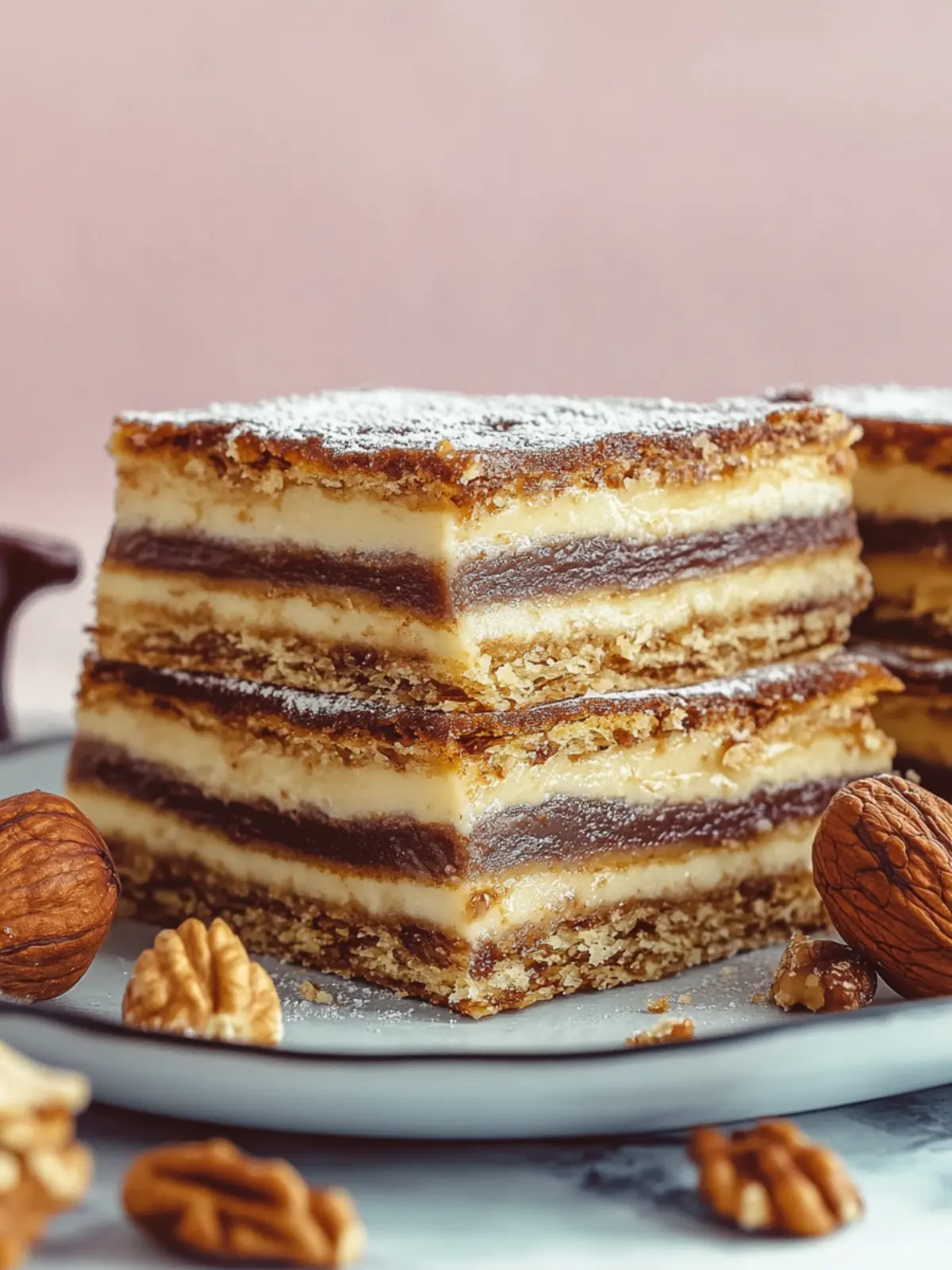 Irresistible Zserbó Szelet: Homemade Layered Walnut Bliss 4 Zserbó Szelet (Layered Walnut Pastry)