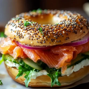 Smoked Salmon Bagel Sandwich