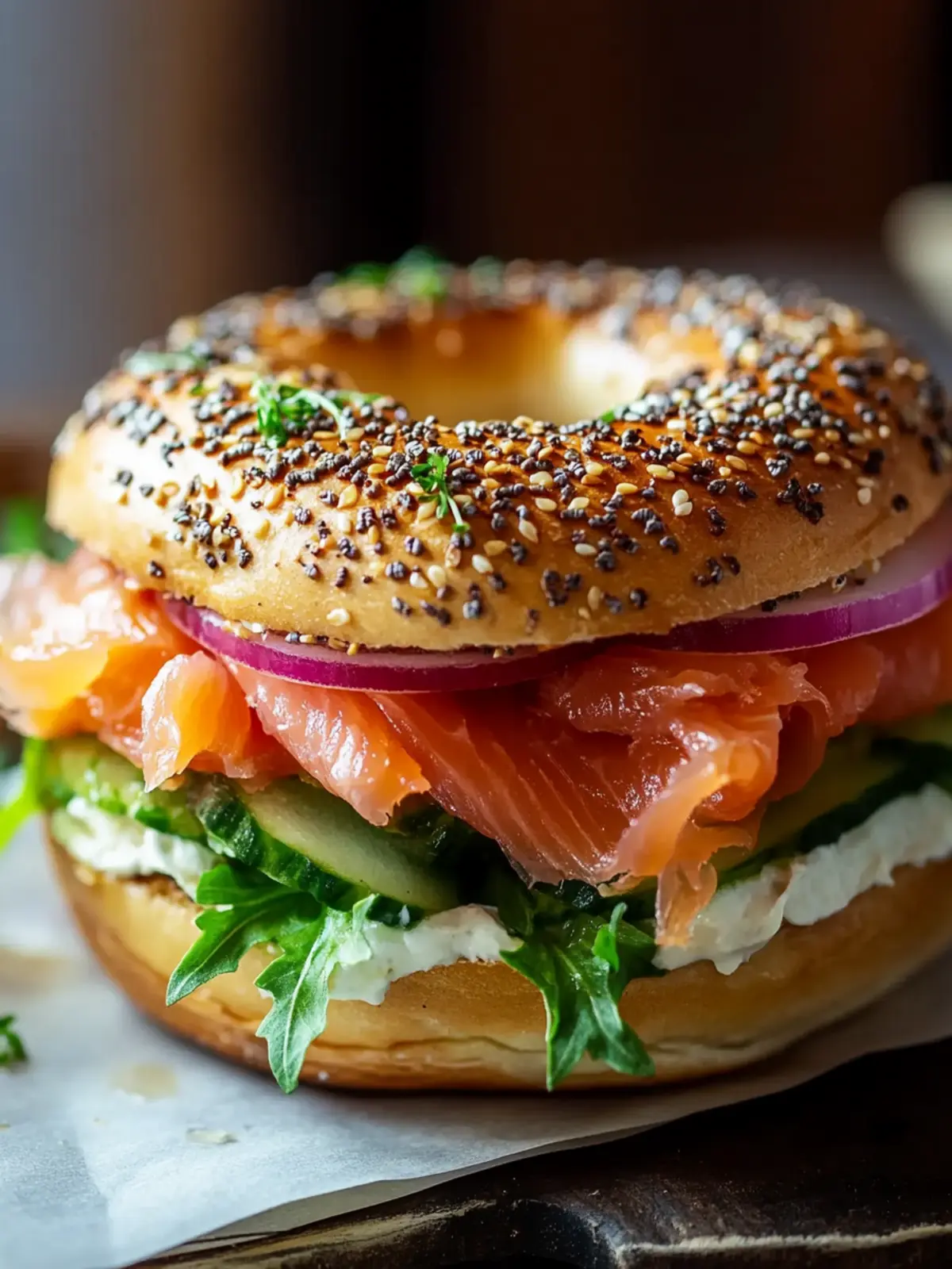 Smoked Salmon Bagel Sandwich