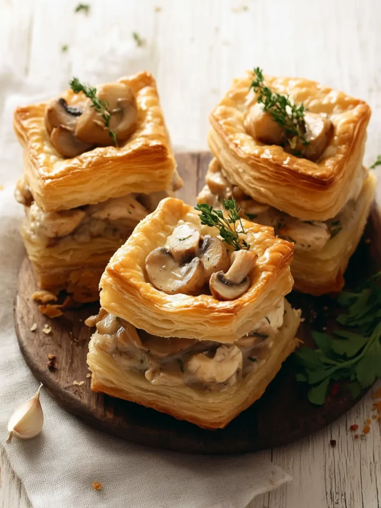 Savor Homemade French Vol-au-Vent with Chicken and Mushrooms 3 French Vol-au-Vent (Chicken and Mushroom Puff Pastry)
