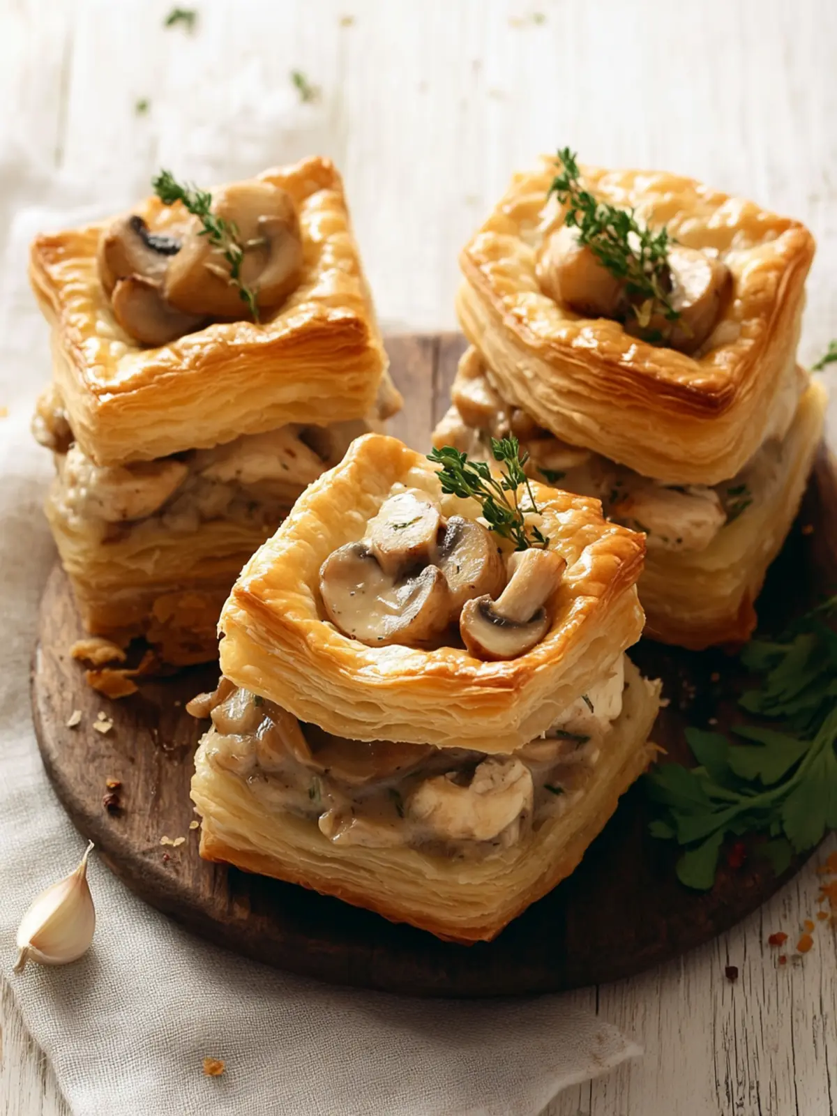 French Vol-au-Vent (Chicken and Mushroom Puff Pastry)