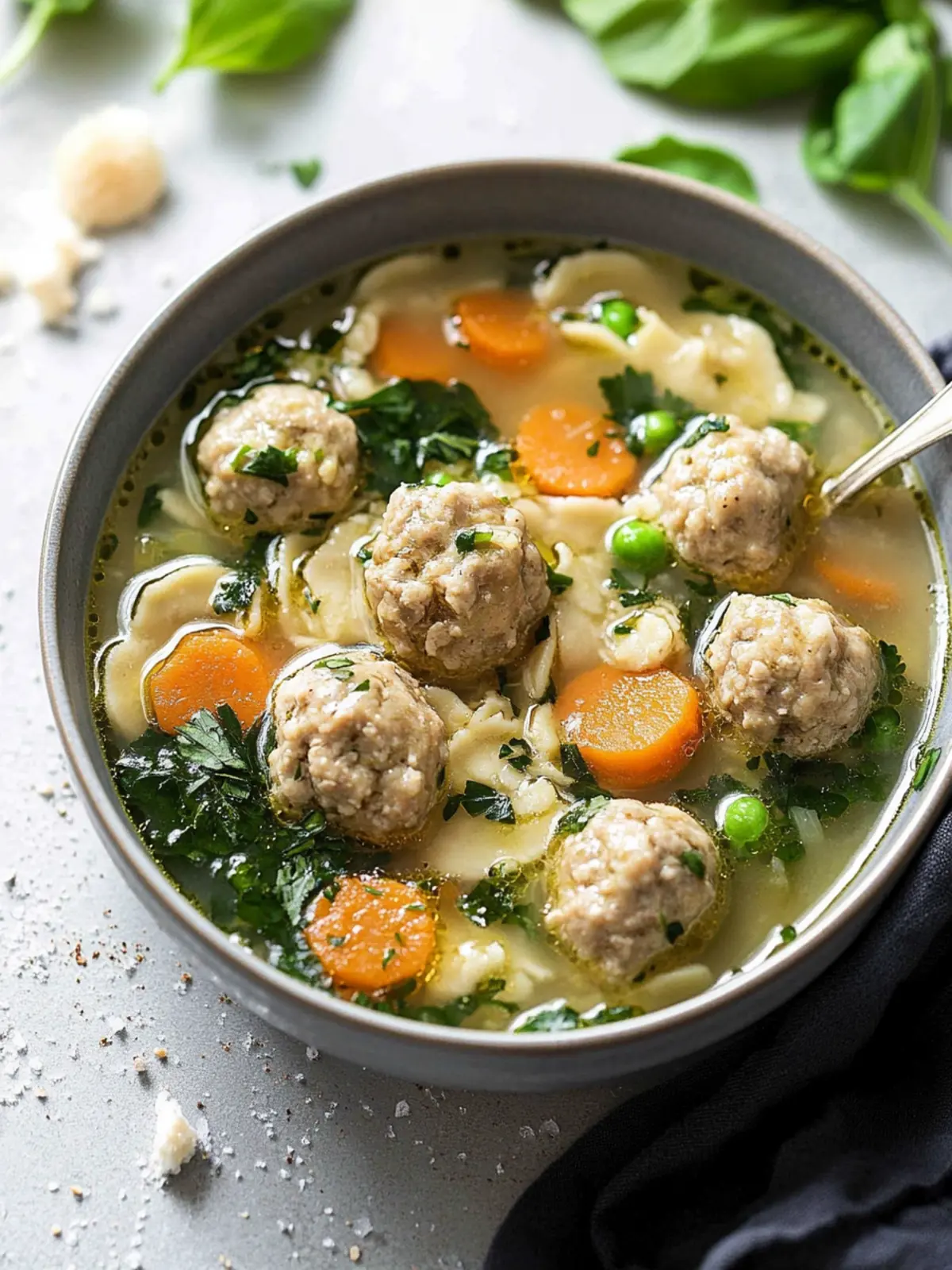 Italian Wedding Soup with Turkey Meatballs