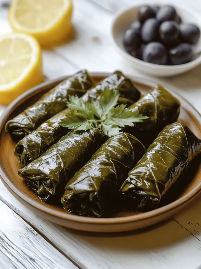 Delicious Greek Dolmades: Perfect Home-Cooked Flavor 3 Greek Dolmades (Stuffed Grape Leaves)