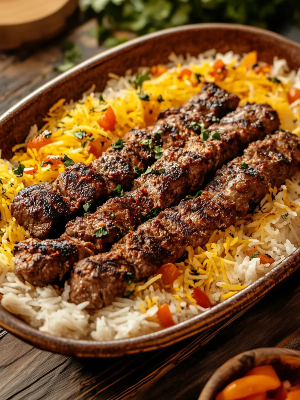 Chelo Kabab (Grilled Meat with Rice)