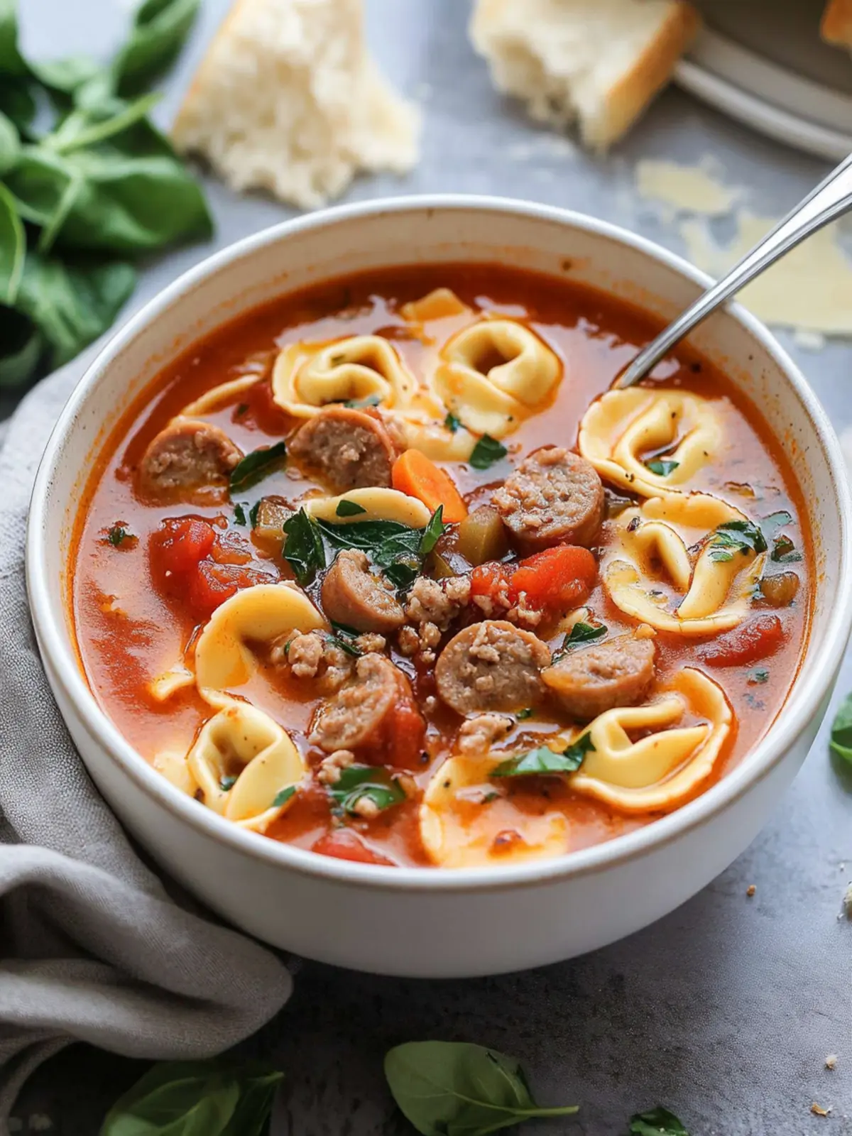 Tortellini Soup with Italian Sausage