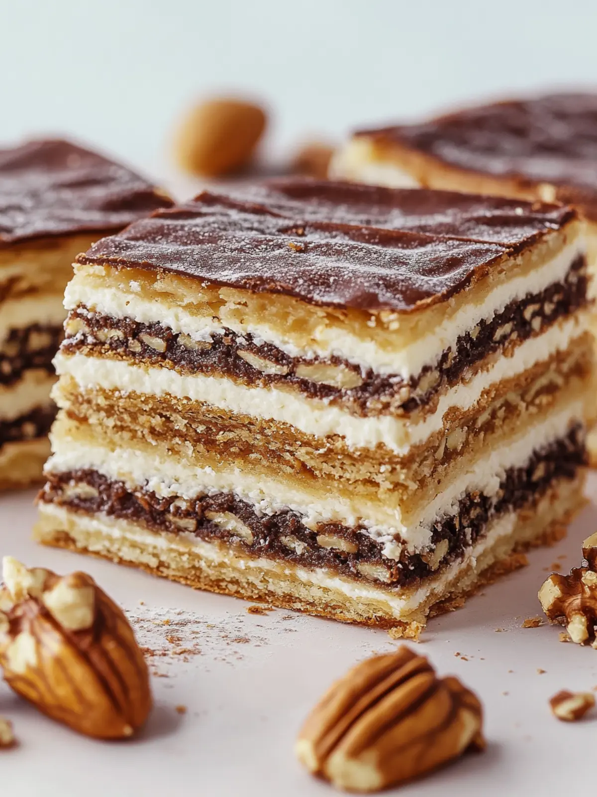 Irresistible Zserbó Szelet: Homemade Layered Walnut Bliss 2 Zserbó Szelet (Layered Walnut Pastry)
