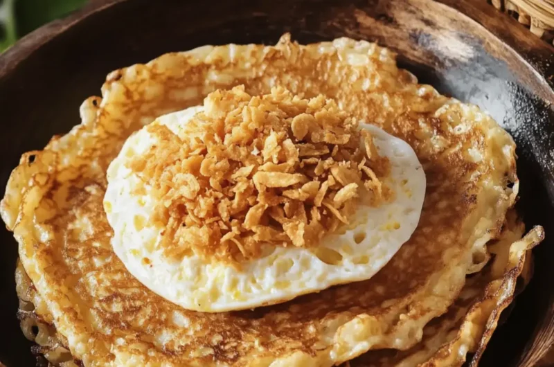 Indonesian Kerak Telor (Crispy Egg Pancake)