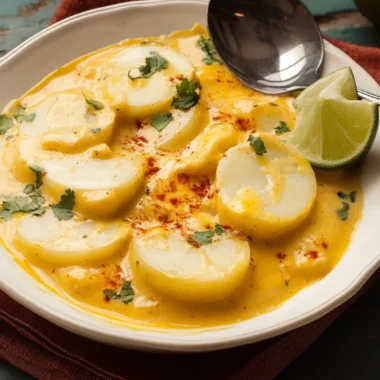 Peruvian Papa a la Huancaína (Potatoes in Spicy Cheese Sauce)
