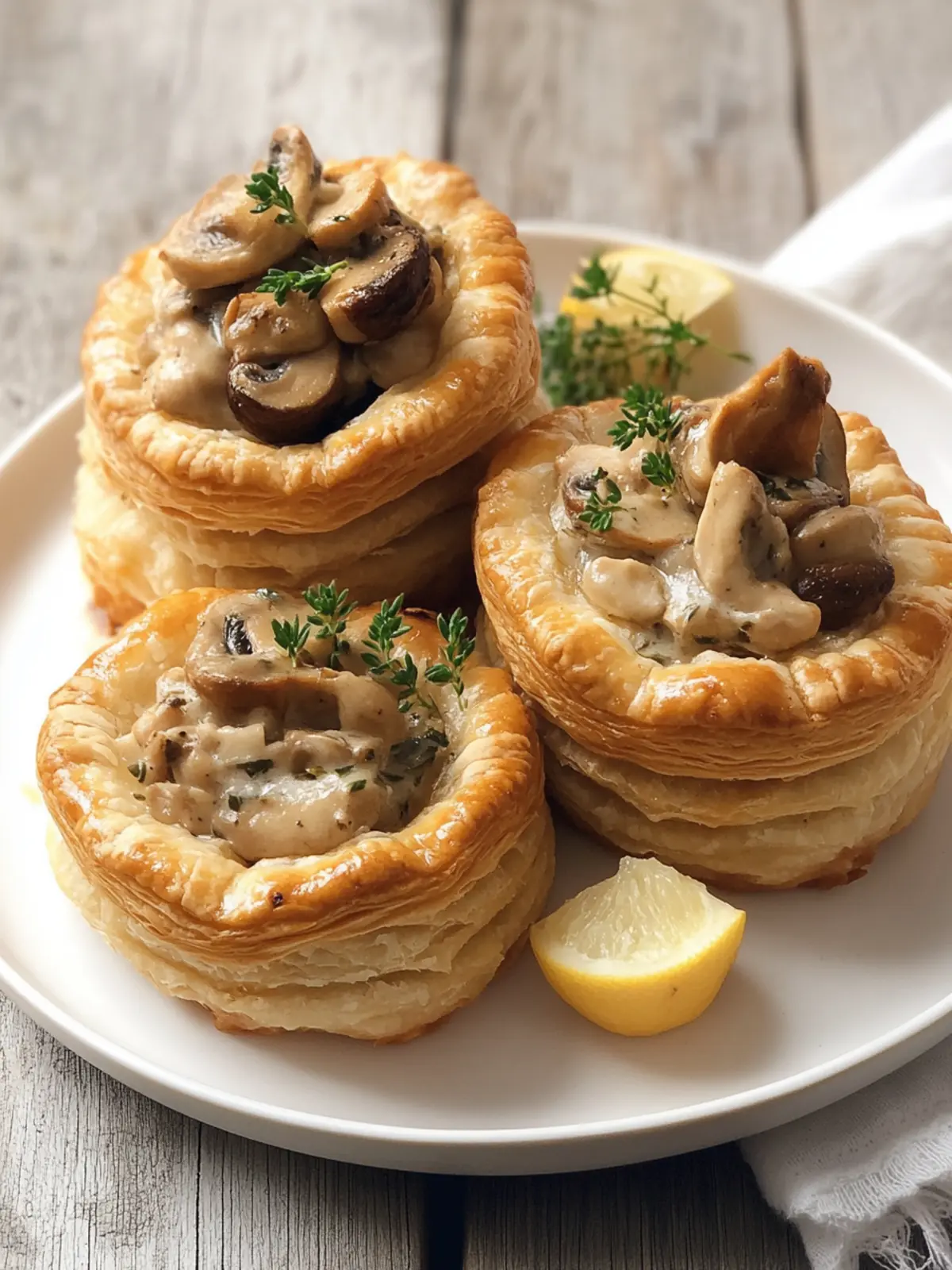 French Vol-au-Vent (Chicken and Mushroom Puff Pastry)