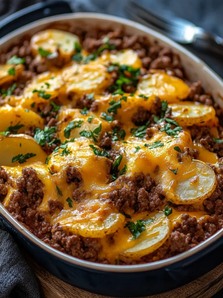 Cheesy Ground Beef and Potatoes: Your New Favorite Comfort Dish 2 Cheesy Ground Beef and Potatoes