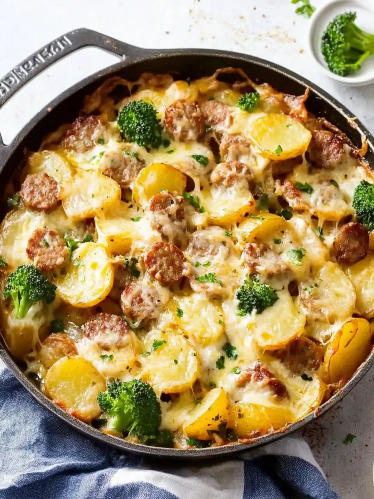 Cheesy Sausage And Potato Skillet Bake