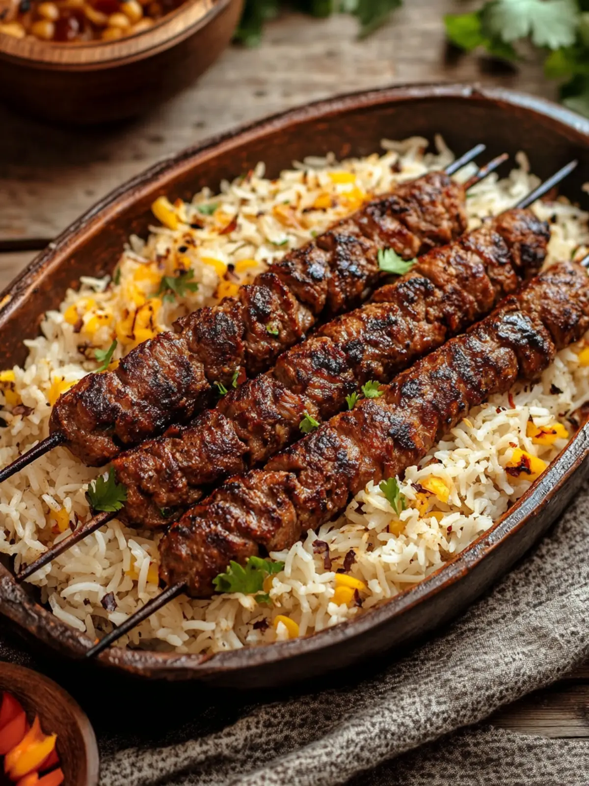 Chelo Kabab (Grilled Meat with Rice)