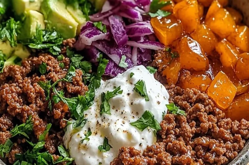 Viral Ground Beef Hot Honey Bowl