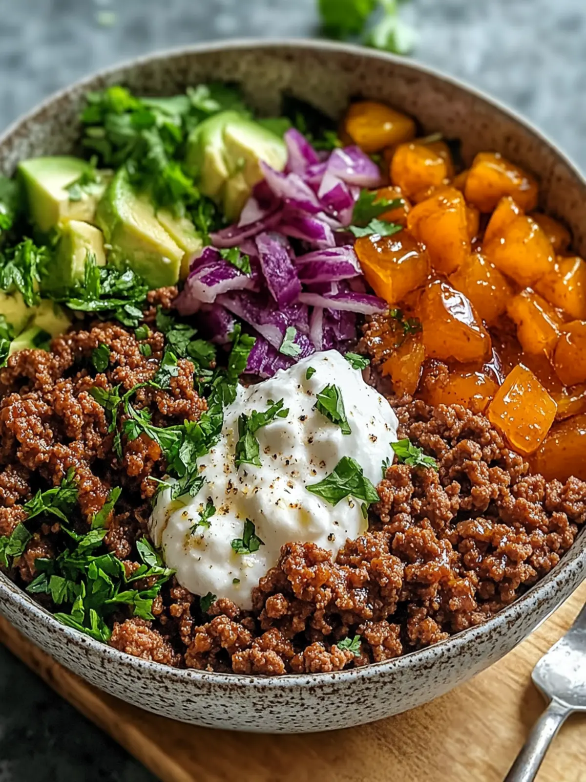 Viral Ground Beef Hot Honey Bowl
