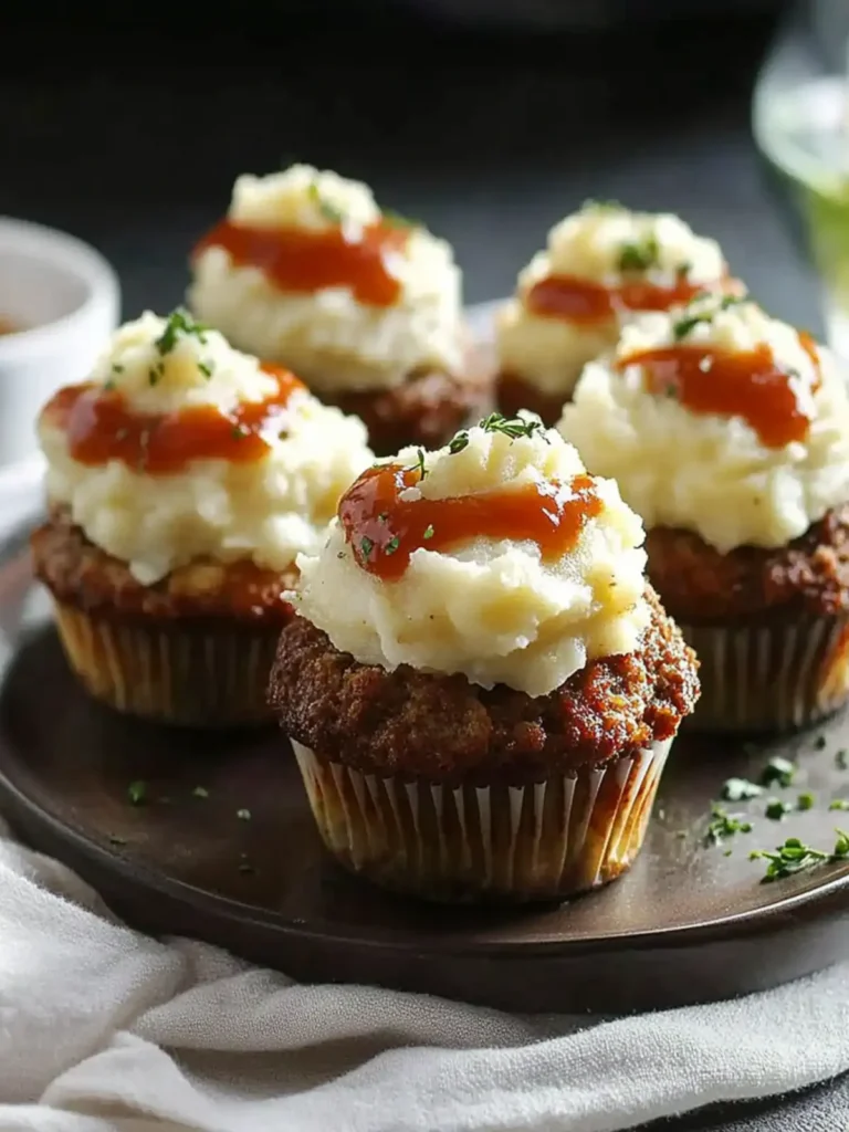 Delicious Meatloaf Cupcakes With Mashed Potato Bliss 4 Meatloaf Cupcakes With Mashed Potato
