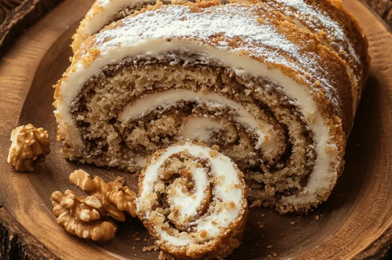 Croatian Orehnjača (Walnut Roll Cake)