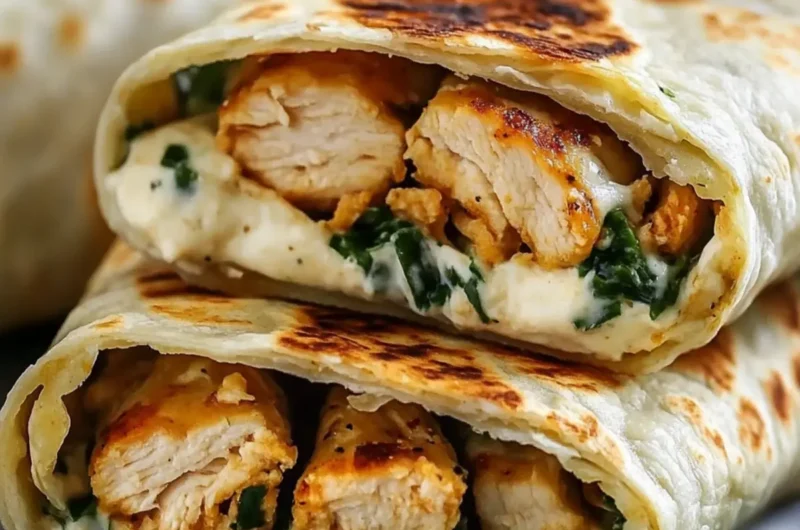 Low Carb Cheesy Garlic Chicken Wraps