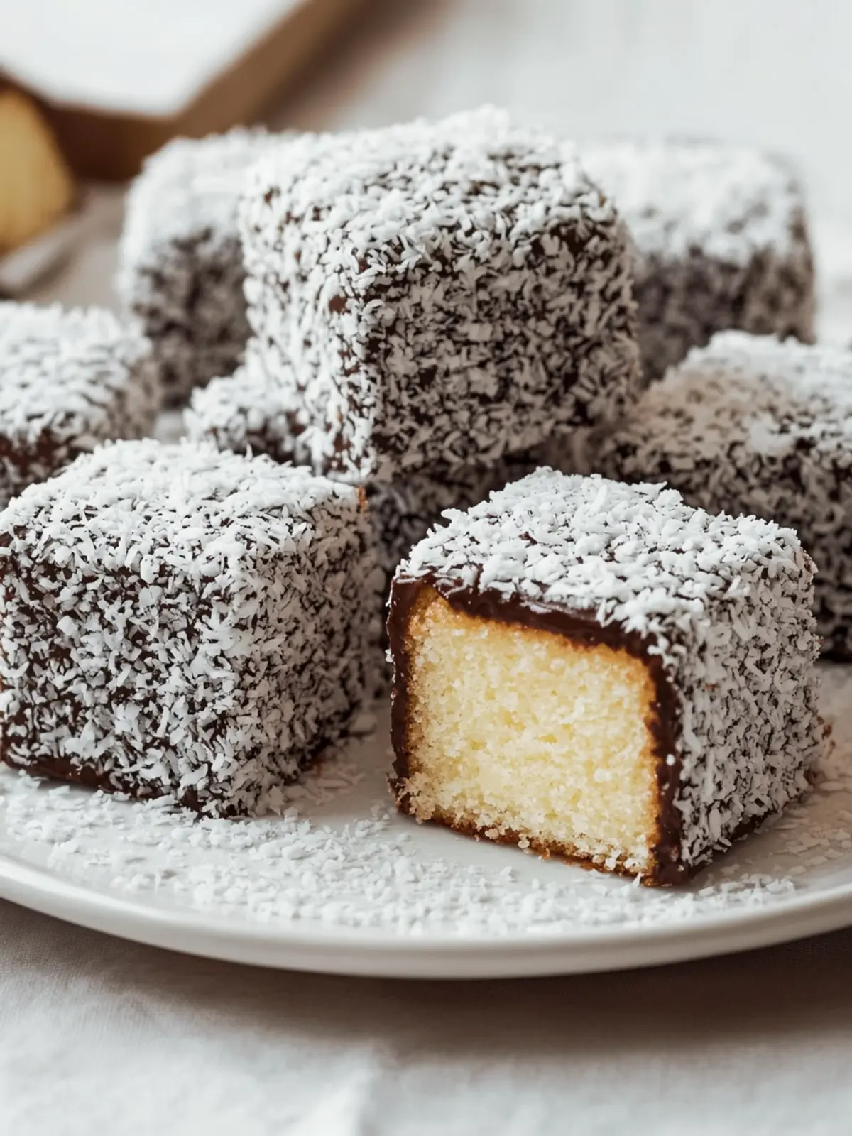 Australian Lamingtons (Sponge Cake with Chocolate and Coconut)