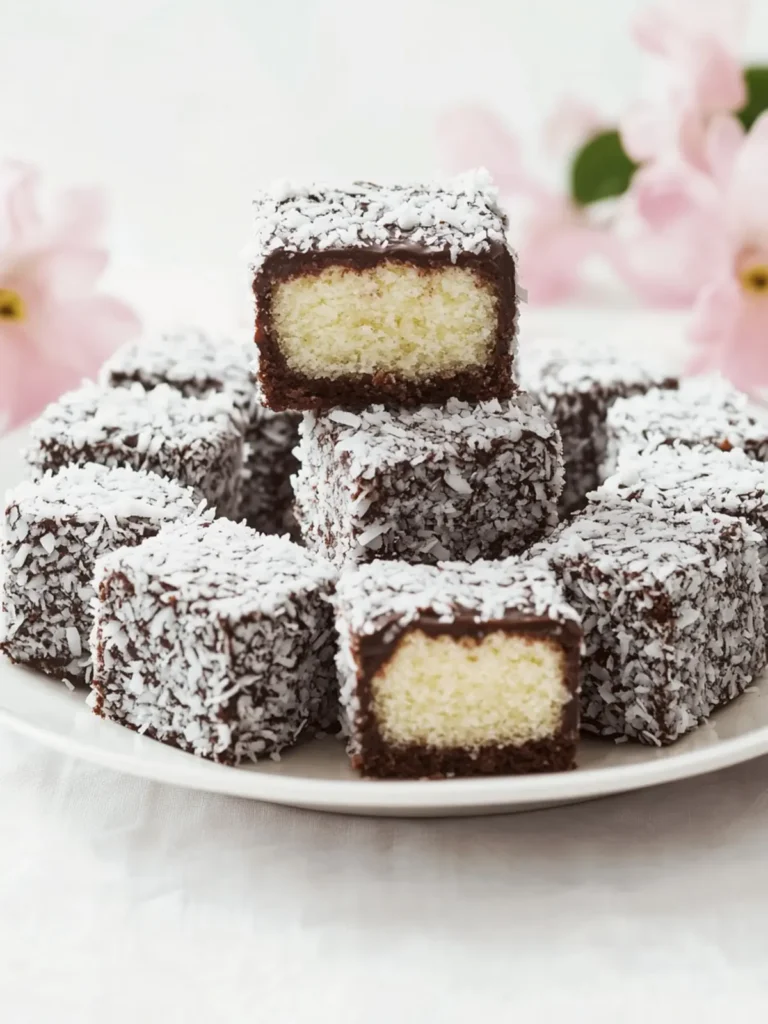 Irresistible Australian Lamingtons: Chocolate Coconut Bliss 3 Australian Lamingtons (Sponge Cake with Chocolate and Coconut)
