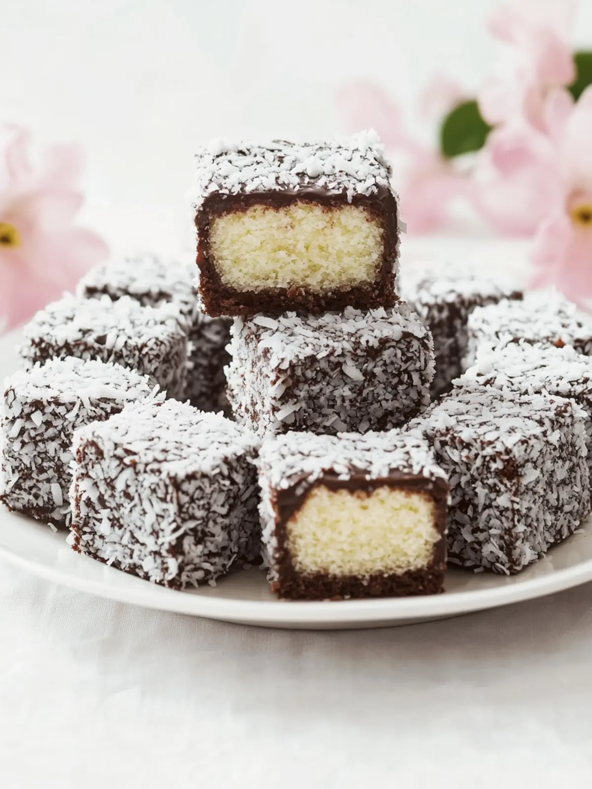 Australian Lamingtons (Sponge Cake with Chocolate and Coconut)