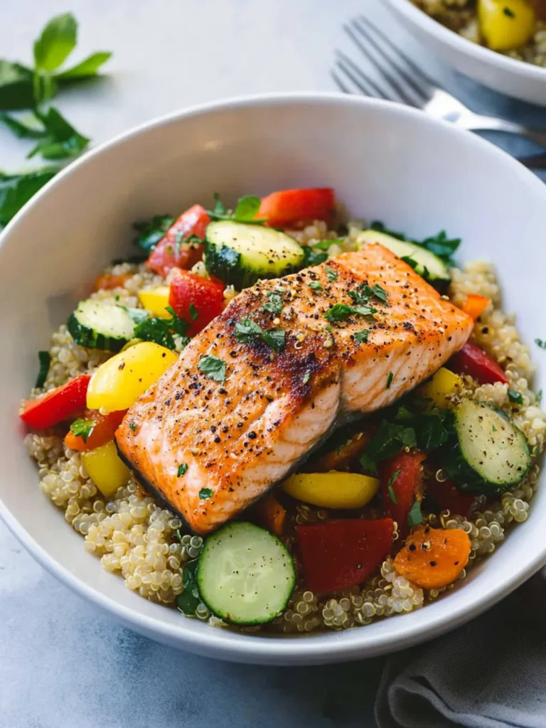 Mediterranean Salmon and Vegetable Quinoa