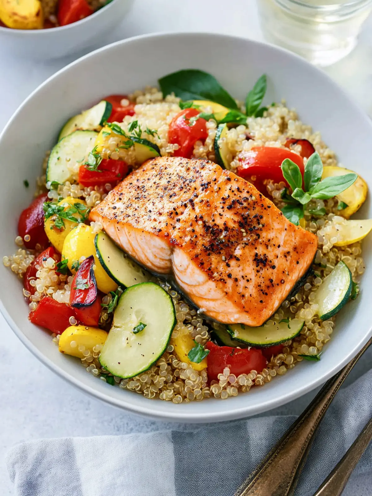 Mediterranean Salmon and Vegetable Quinoa