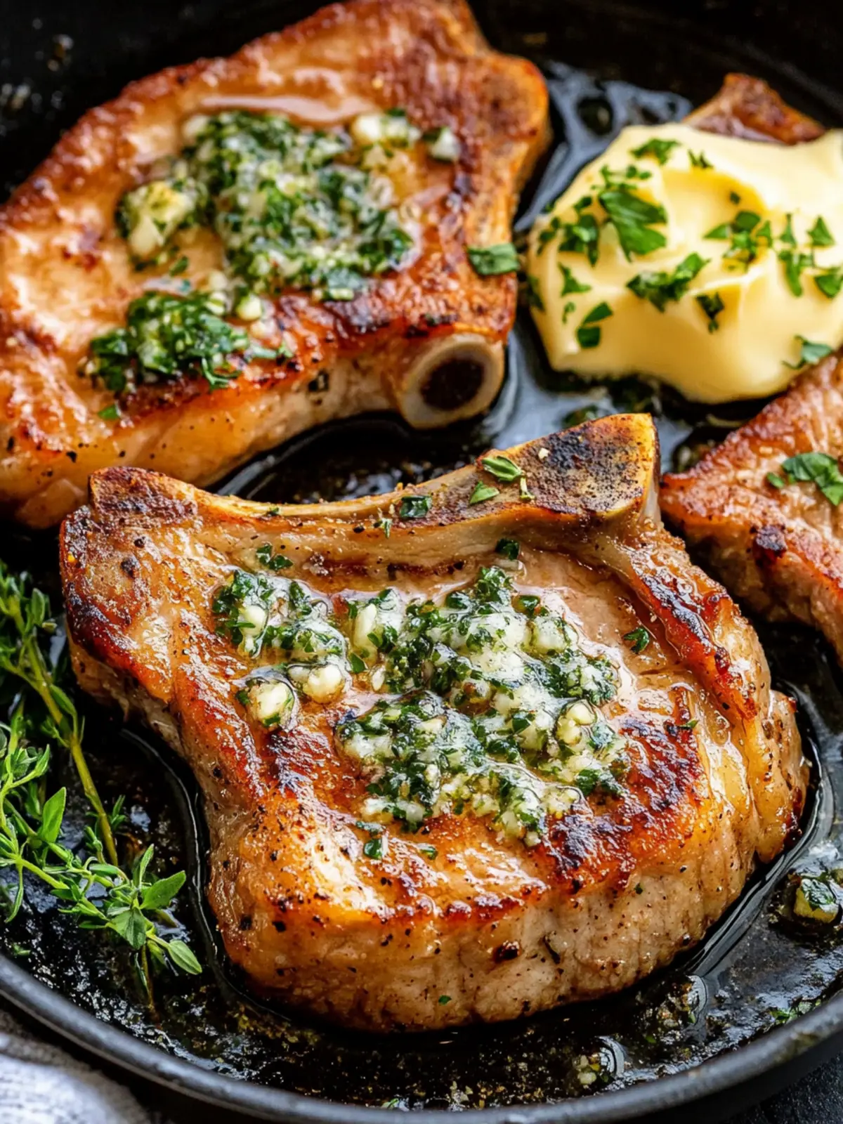 Pan-Fried Pork Chops with Garlic Butter