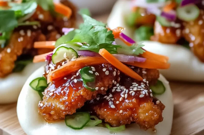 Sticky Crispy Chicken Bao Buns