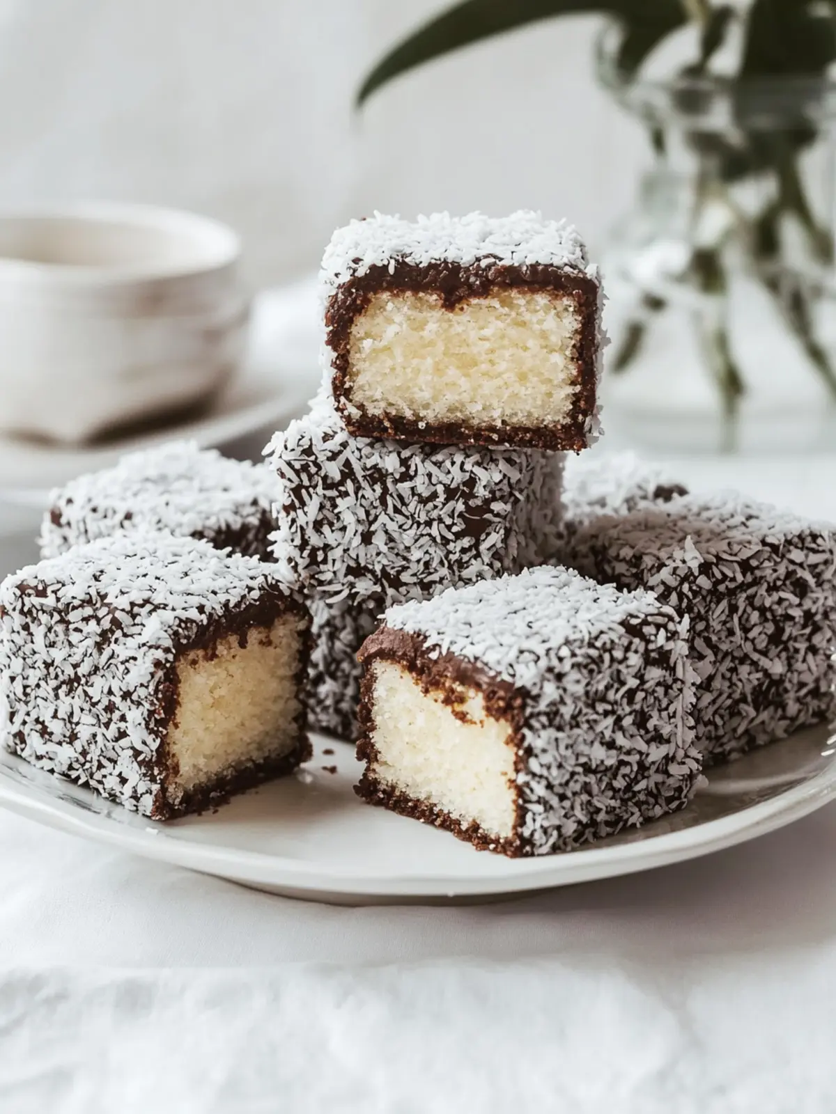 Australian Lamingtons (Sponge Cake with Chocolate and Coconut)