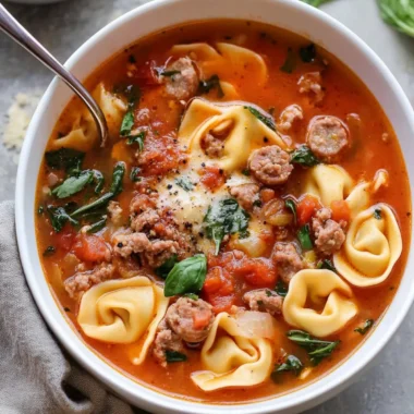 Tortellini Soup with Italian Sausage