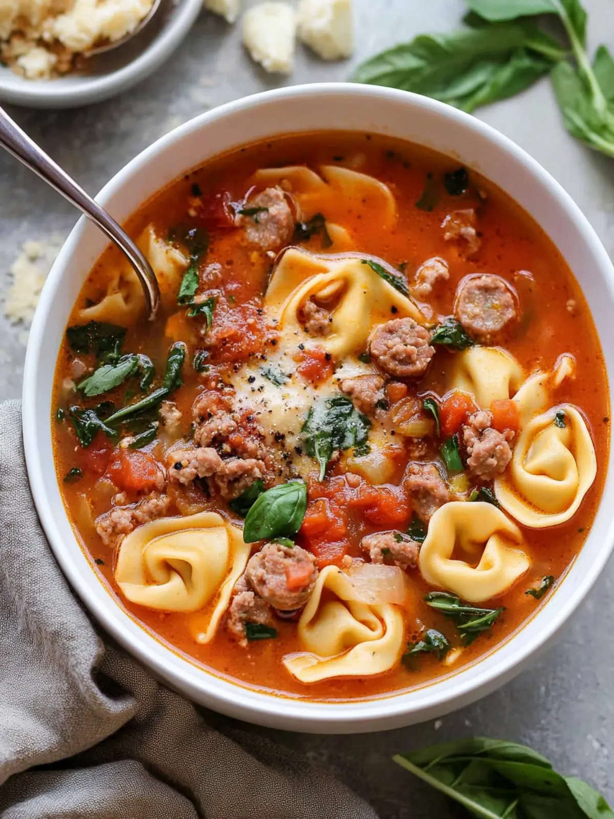 Tortellini Soup with Italian Sausage