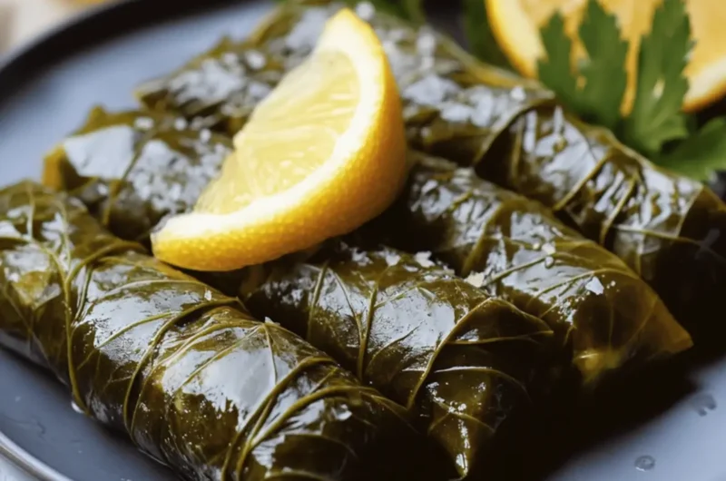 Greek Dolmades (Stuffed Grape Leaves)