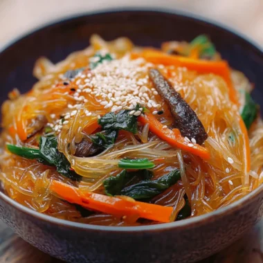 Korean Japchae (Stir Fried Glass Noodles)