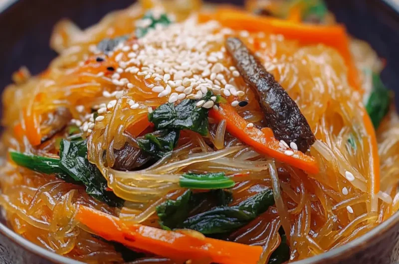 Korean Japchae (Stir Fried Glass Noodles)