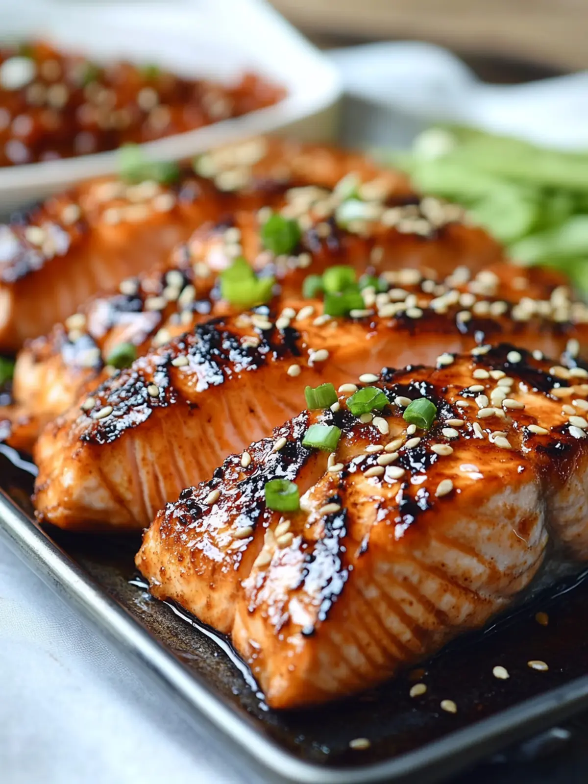 Korean-Style Grilled Salmon in Sweet Bulgogi Marinade