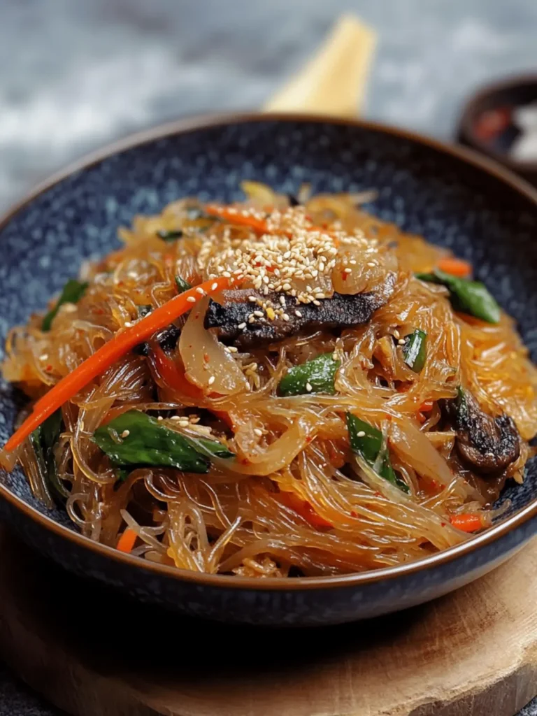 Delicious Korean Japchae: Easy Stir Fried Glass Noodles Delight 2 Korean Japchae (Stir Fried Glass Noodles)