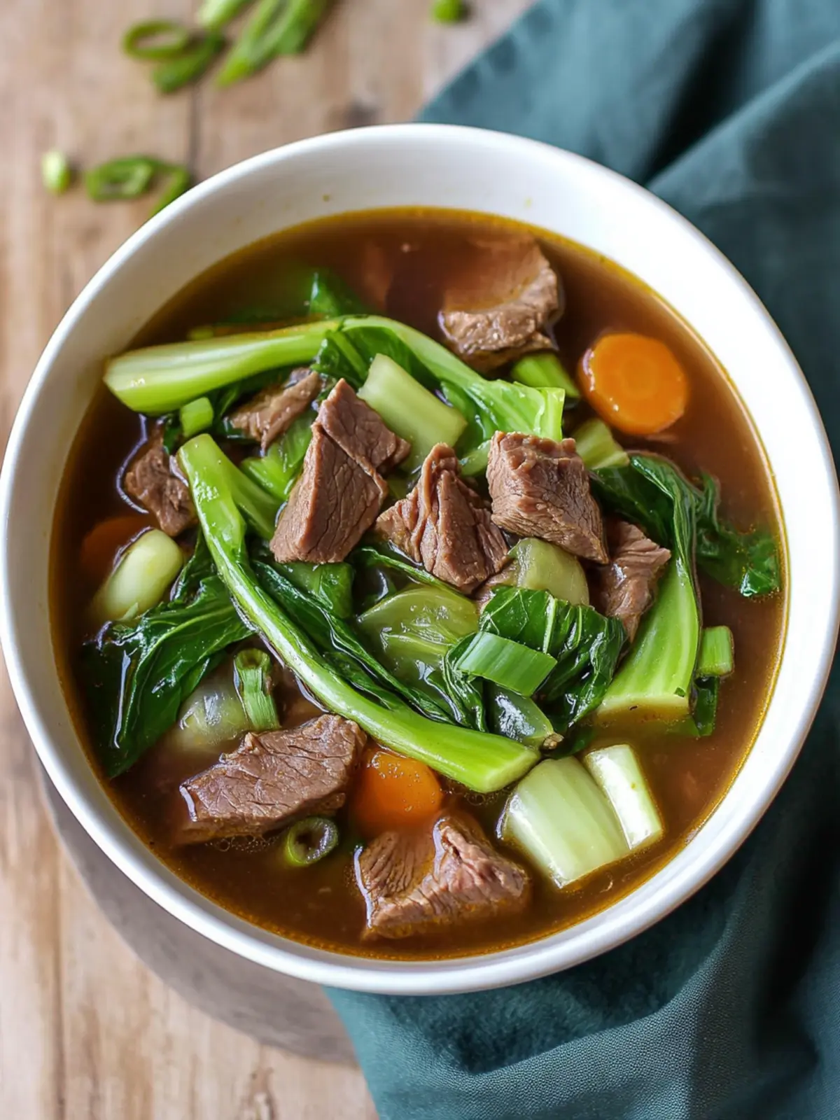 Chinese Five Spice Beef Soup with Bok Choy