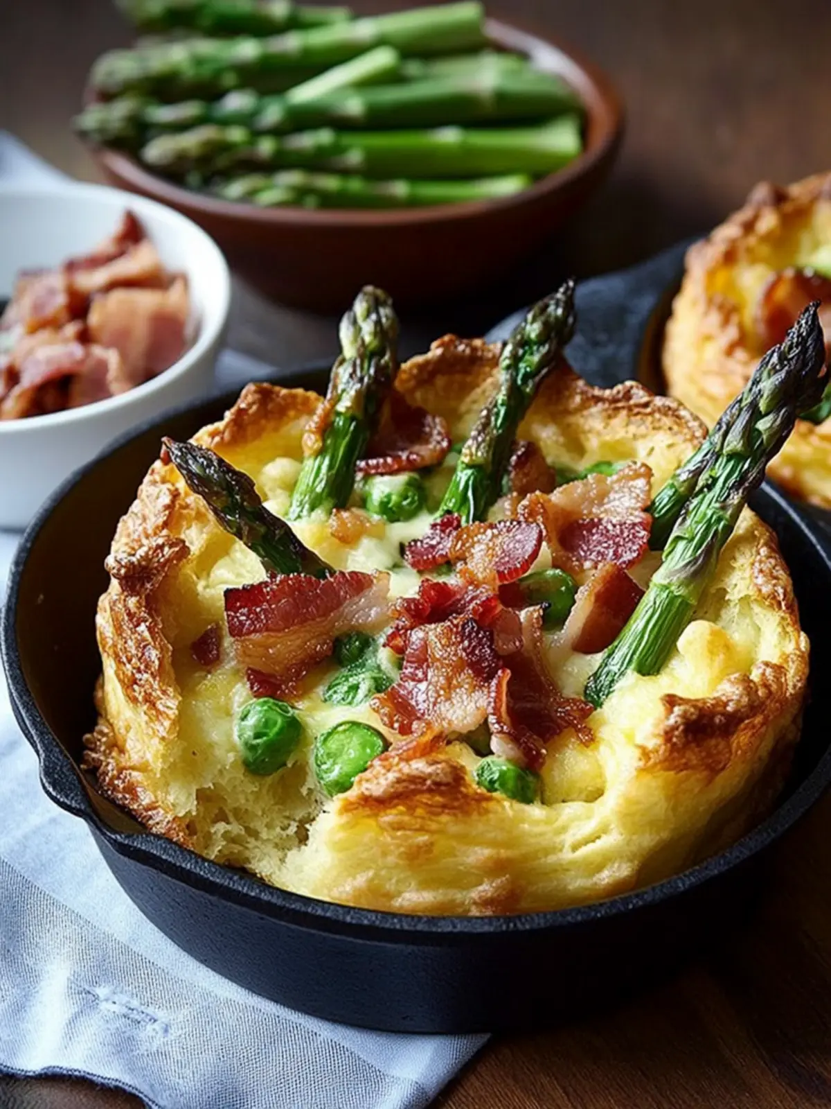 Asparagus and Double Smoked Bacon Popover