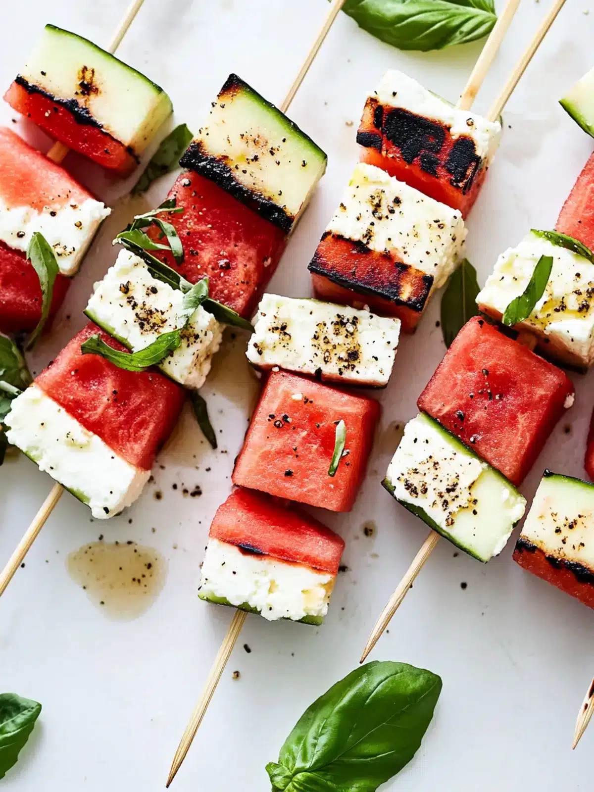 Watermelon Feta Skewers