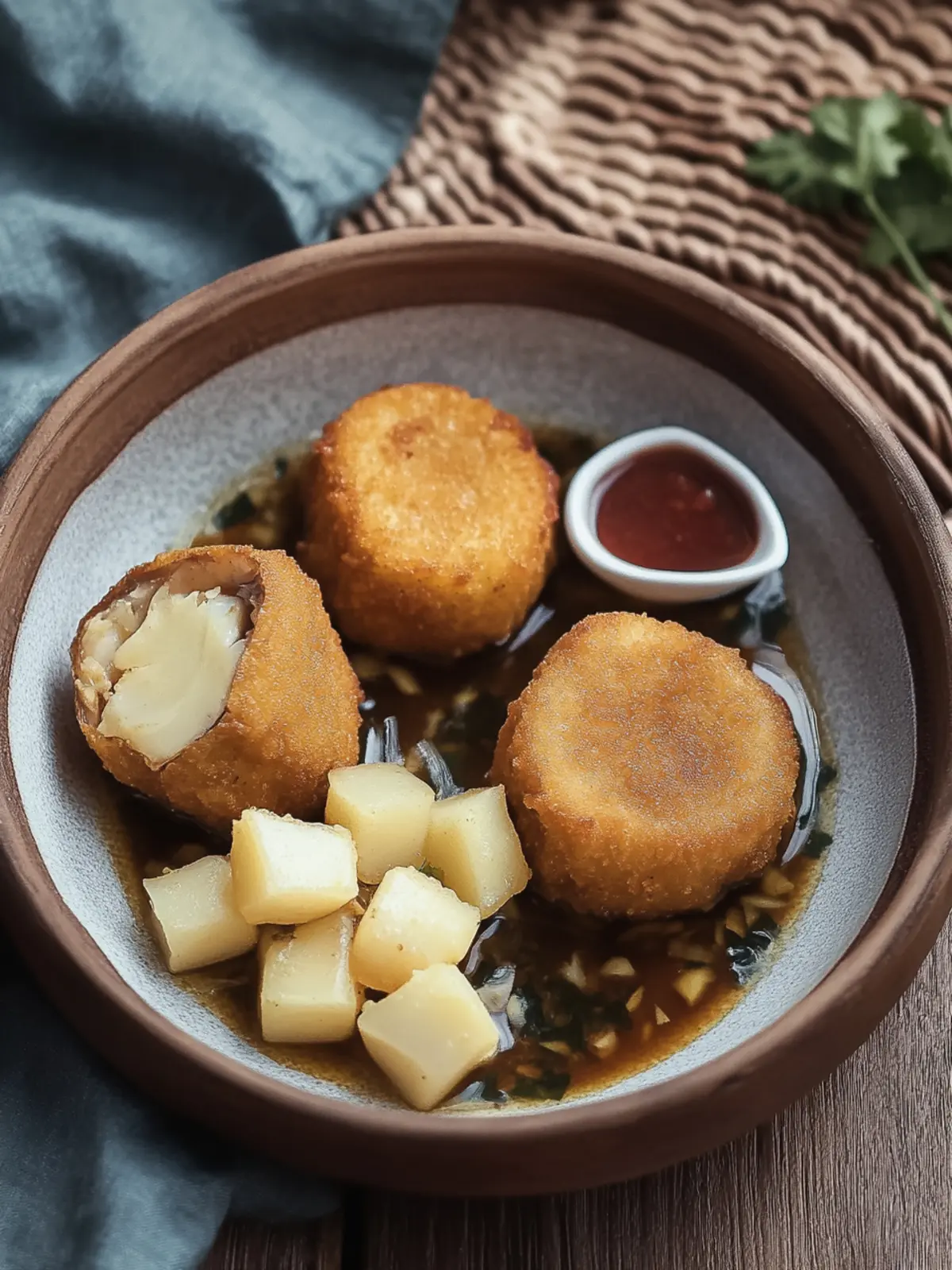 Indonesian Pempek (Fried Fish Cake)