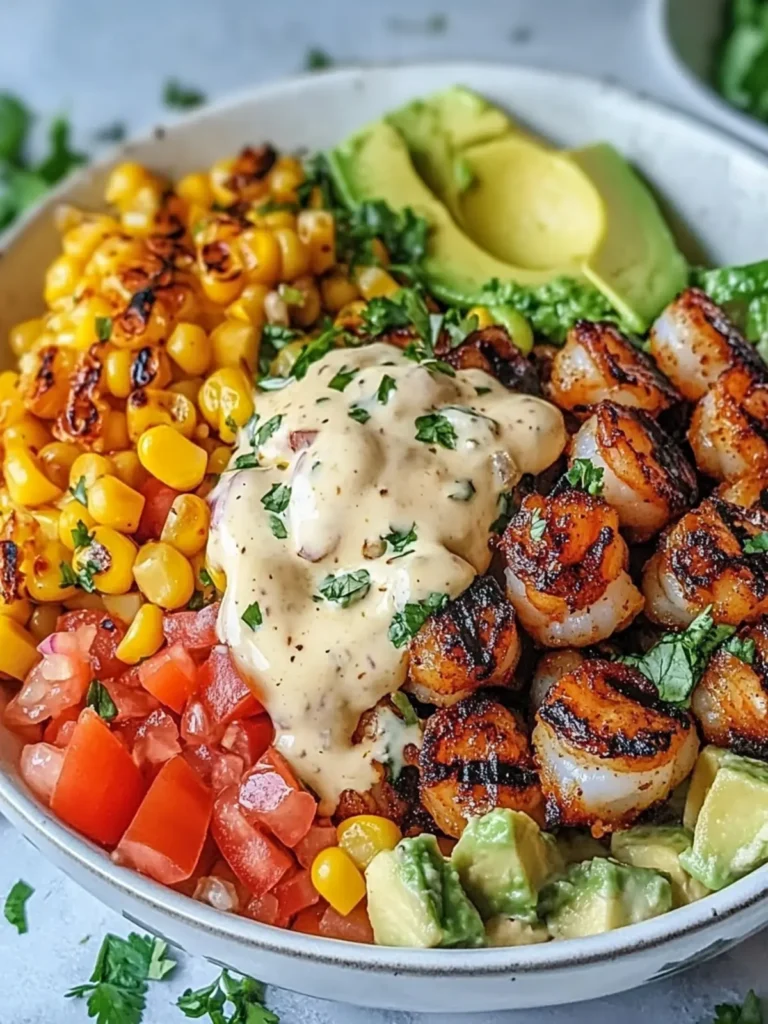 Grilled Shrimp Bowl with Avocado: 7 Ingredients to Bliss 4 Grilled Shrimp Bowl with Avocado, Corn Salsa & Creamy Garlic Sauce: An Incredible 7-Ingredient Recipe