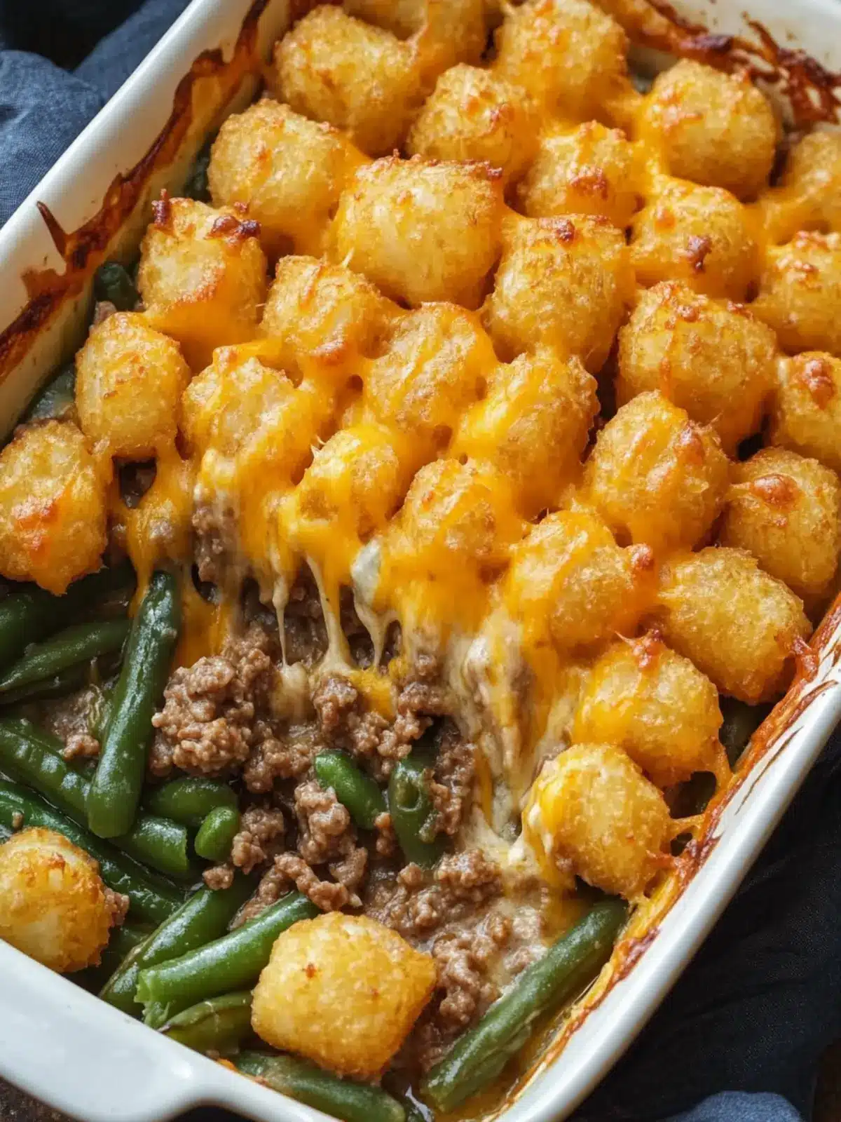 Comforting Green Bean Tater Tot Casserole with Ground Beef 3 The BEST Green Bean Tater Tot Casserole (with Ground Beef)