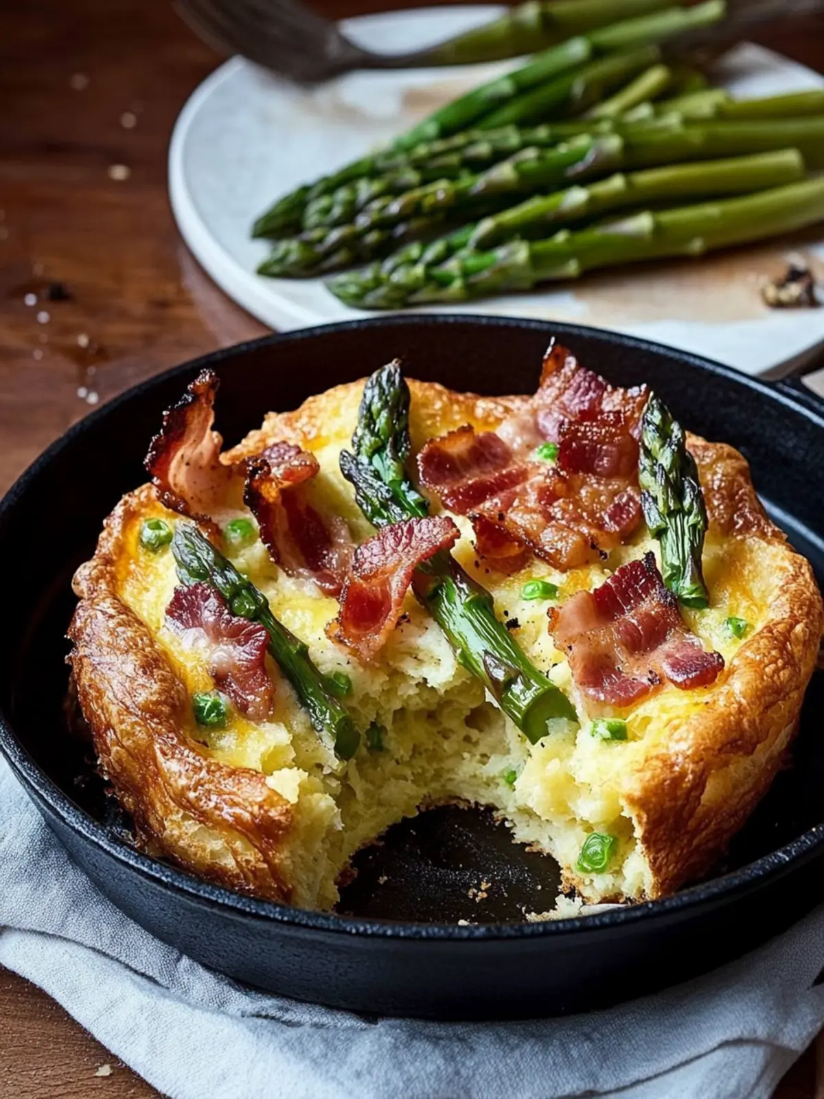 Asparagus and Double Smoked Bacon Popover