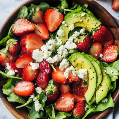 Easy Strawberry Goat Cheese Salad with Avocado